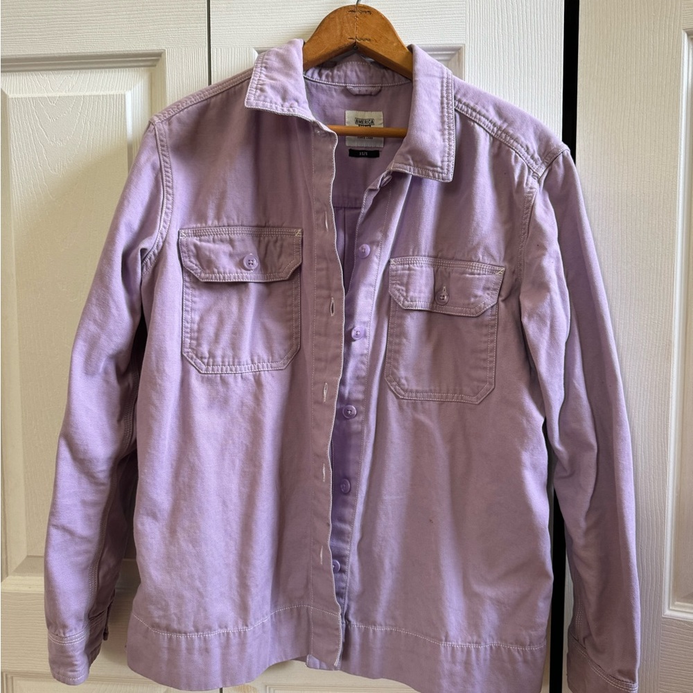 Purple utility button up